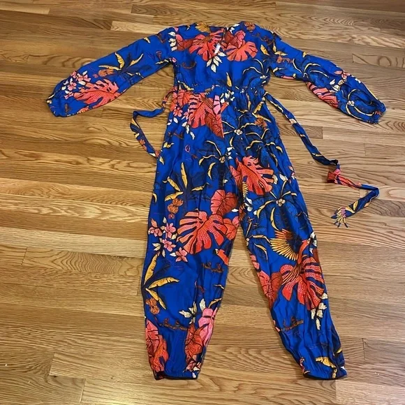 Farm Rio x Anthropologie Tropical Jumpsuit Size XS NWT - Picture 15 of 17